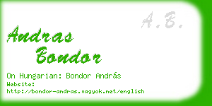 andras bondor business card